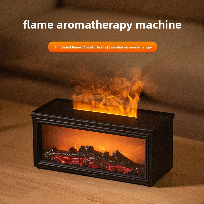 Cozy Fireplace Aroma Diffuser | 7-Color Flame Light