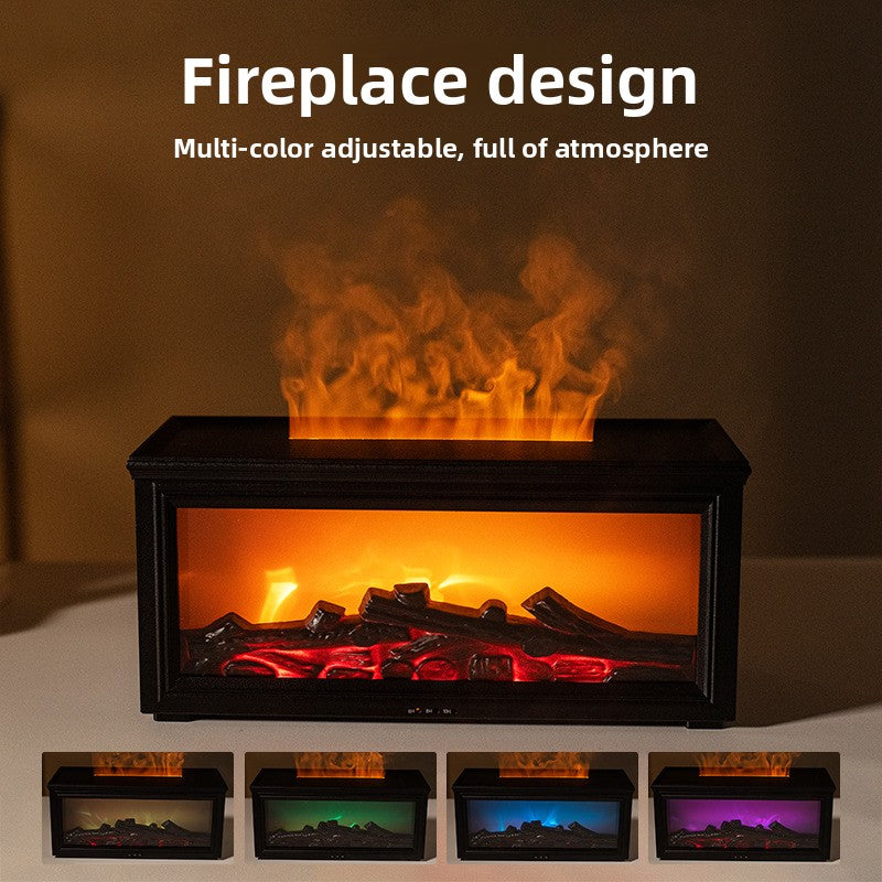 Cozy Fireplace Aroma Diffuser | 7-Color Flame Light