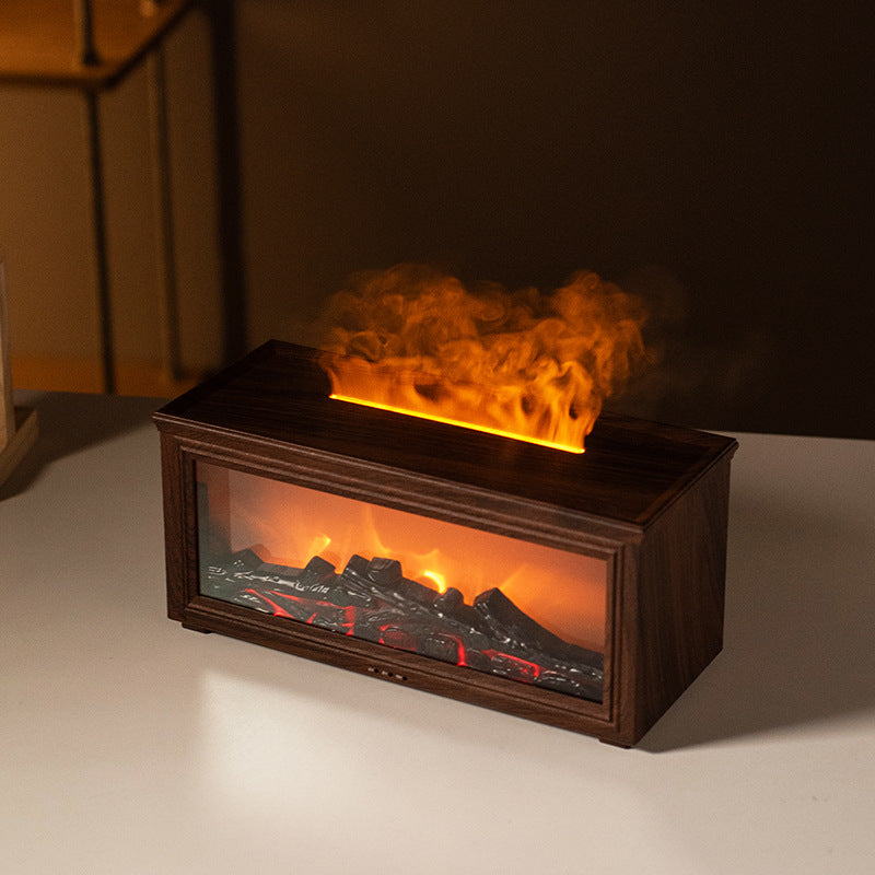 Cozy Fireplace Aroma Diffuser | 7-Color Flame Light